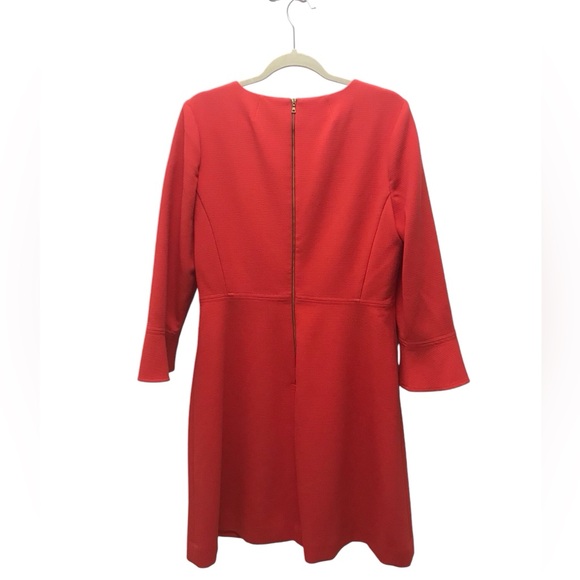J. Crew Bell-Sleeve Crepe Suiting Coral Red Dress 12T - Picture 6 of 6